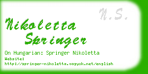 nikoletta springer business card